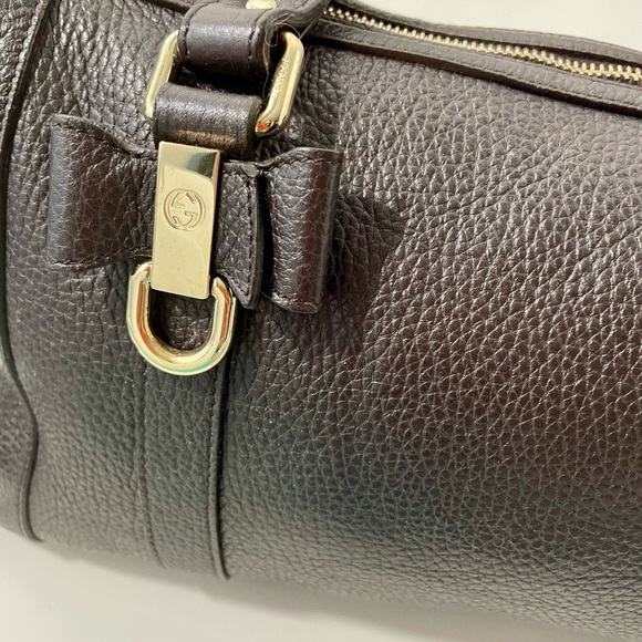 Gucci Leather Handbag Dark Brown Authentic - Picture 5 of 16